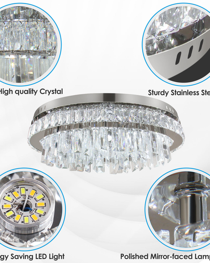19.6'' Modern Luxury Crystal Hanging Chandelier