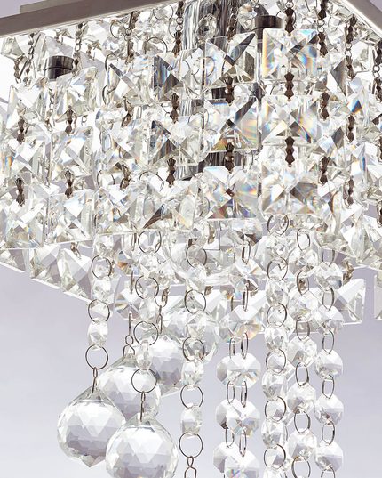 Chandelier Square Shape Crystal Ceiling Light