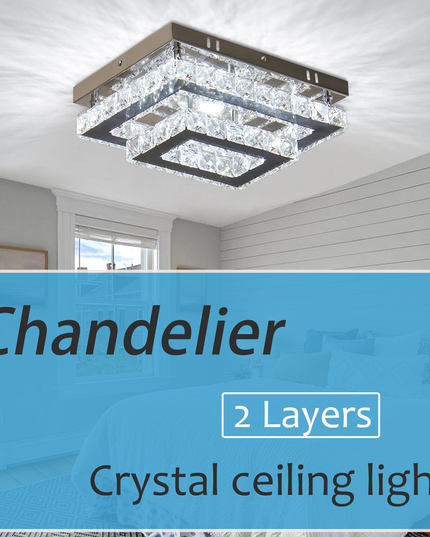 Modern 2 Layer Crystal Ceiling Lamp Lighting