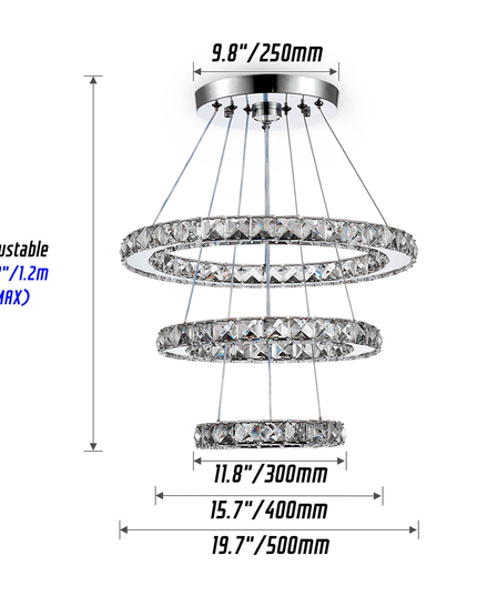 Modern 2-Circular Elegant Crystal Chandeliers