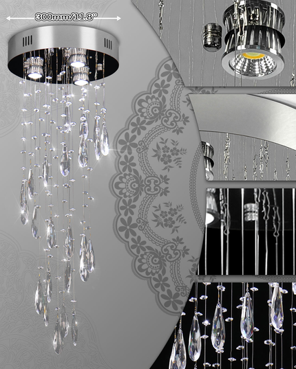 Modern Silver LED Ceiling Light Chandelier