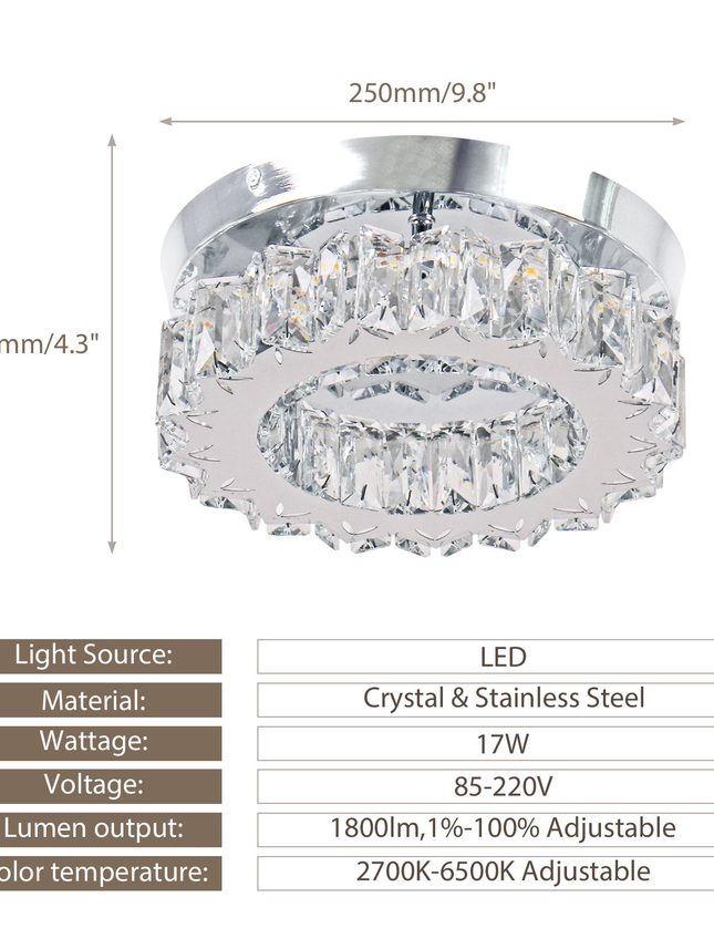 Modern K9 Crystal Chandelier Led Ceiling Light