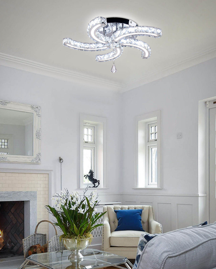 Luxury 5-Sickle Crystal Ceiling Light