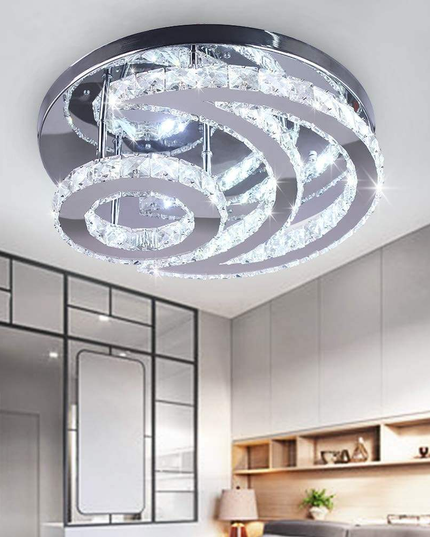 Moon Shape LED Crystal Ceiling Light
