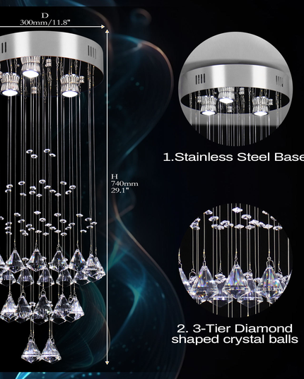 Modern K9 Crystal Pendant Light Chandelier