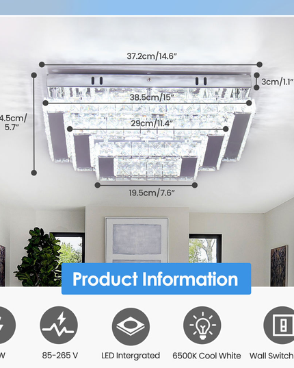 Home Decor Living Room Crystal Ceiling Light