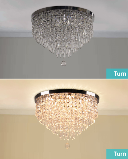 Luxury K9 Crystal LED Round Chandelier