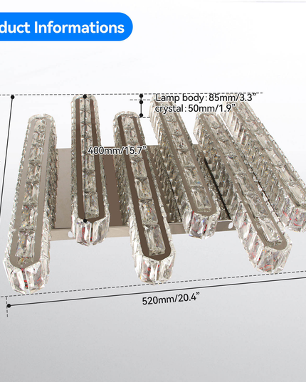Long Square Design K9 Crystal LED Ceiling Light