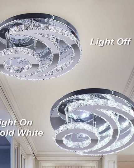 Moon Shape LED Crystal Ceiling Light