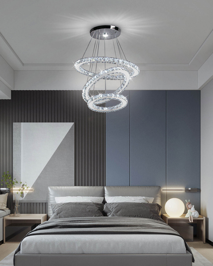 Modern 2-Circular Elegant Crystal Chandeliers