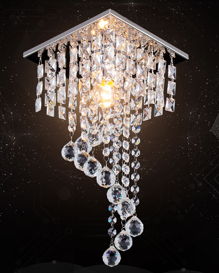 Chandelier Square Shape Crystal Ceiling Light