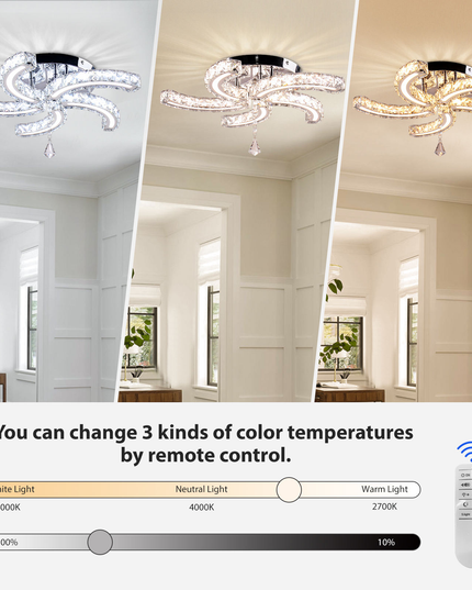 Luxury 5-Sickle Crystal Ceiling Light