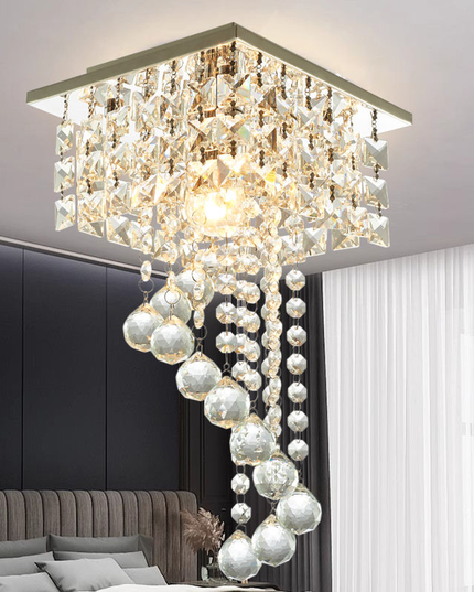 Chandelier Square Shape Crystal Ceiling Light