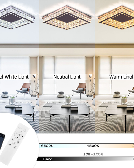 Modern Remote Led K9 Crystal Ceiling Light