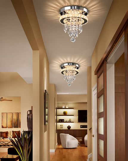 Small Round Modern K9 Crystal Ceiling Light