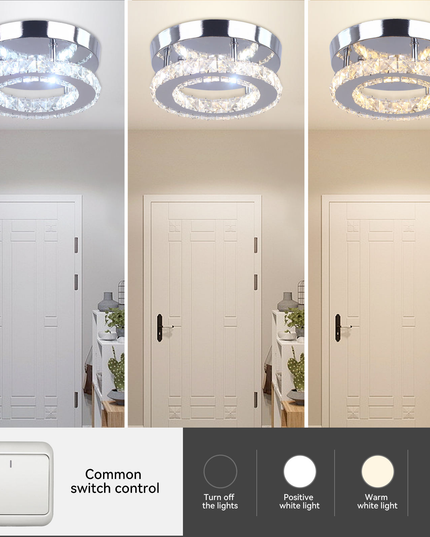 Small Round Crystal Chandelier with Switch Control
