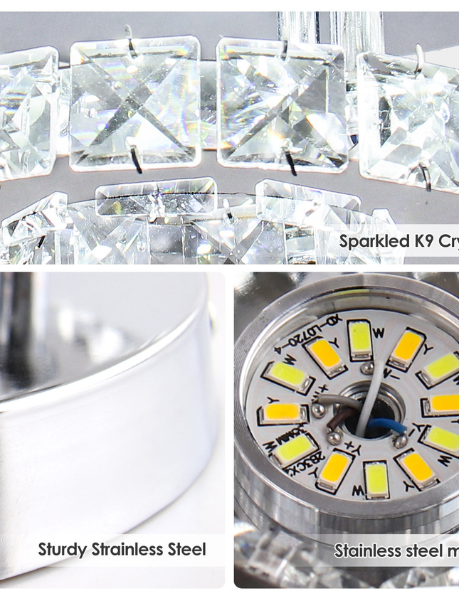 Modern Crystal 2 Tier Round Ceiling Chandelier