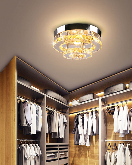 Modern Crystal 2 Tier Round Ceiling Chandelier