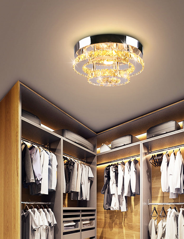 Modern Crystal 2 Tier Round Ceiling Chandelier