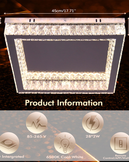 Modern Remote Led K9 Crystal Ceiling Light