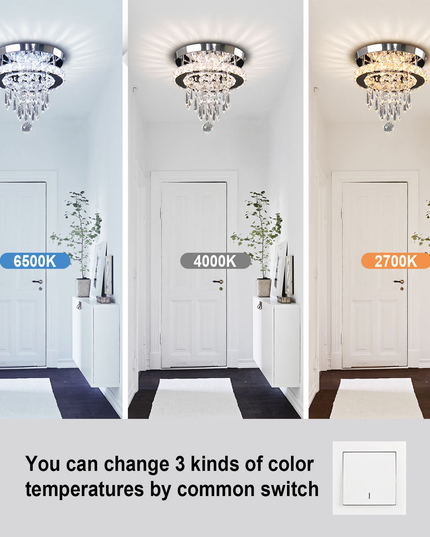 Small Round Modern K9 Crystal Ceiling Light