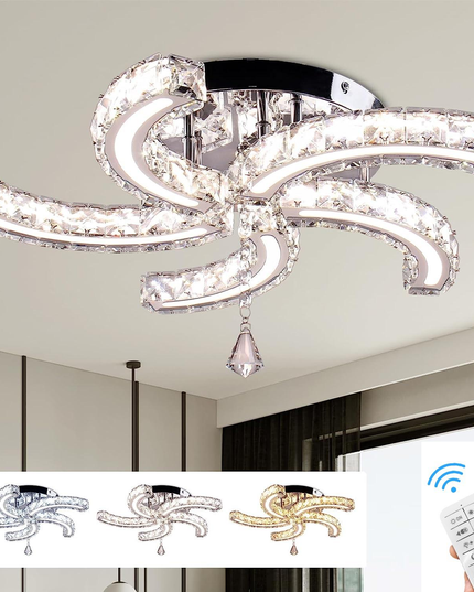 Luxury 5-Sickle Crystal Ceiling Light