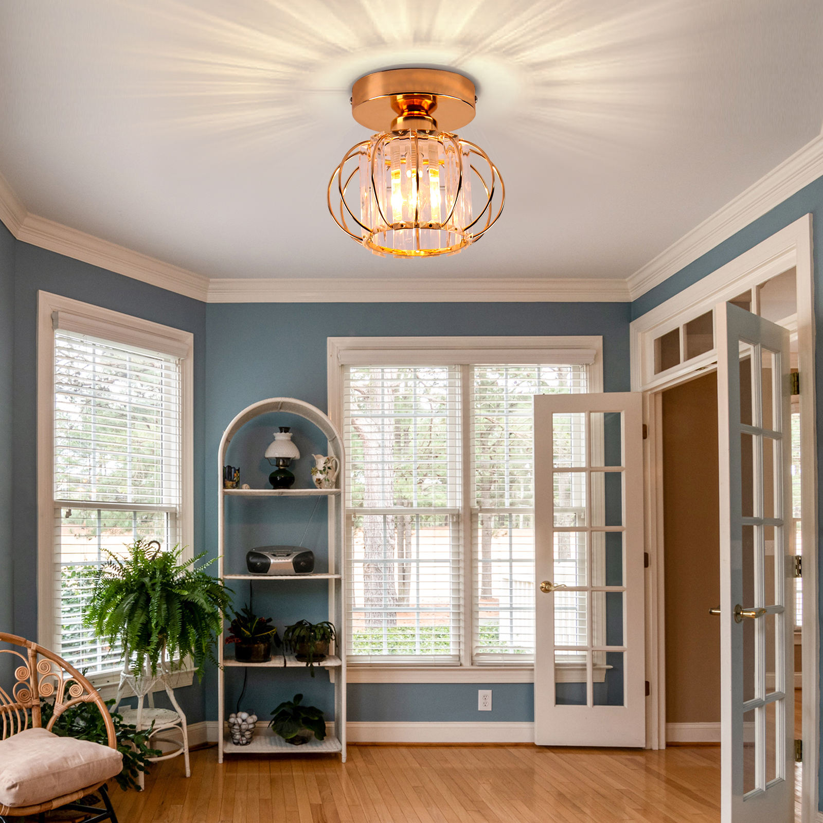 The Hallway Light Dilemma? This "Pumpkin Crystal" Ceiling Lamp Has the Answer