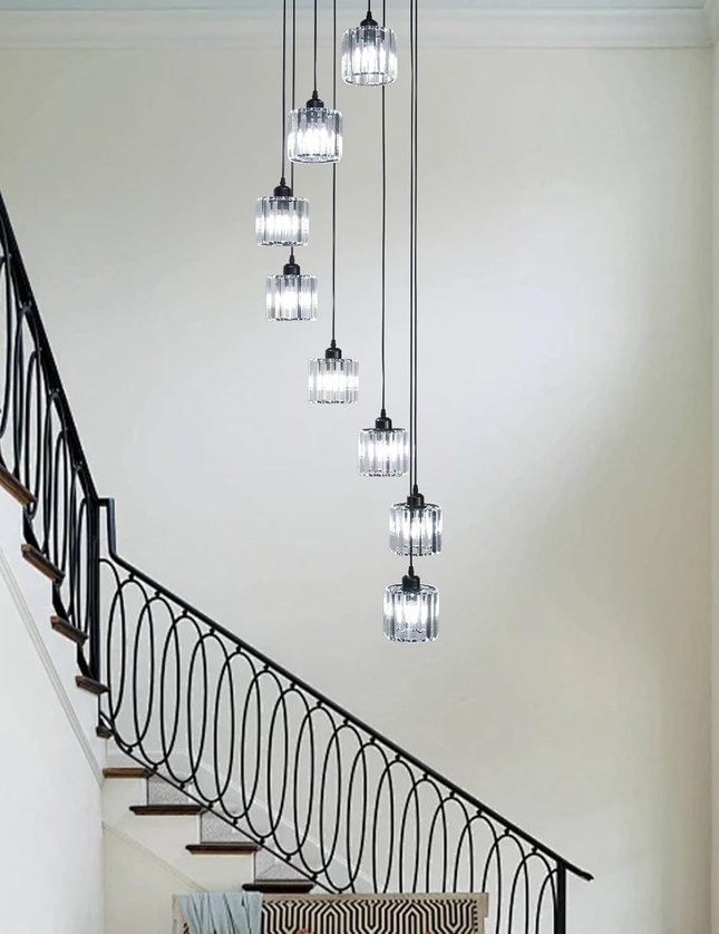 Lange spiralförmige Kristall-Pendelleuchte