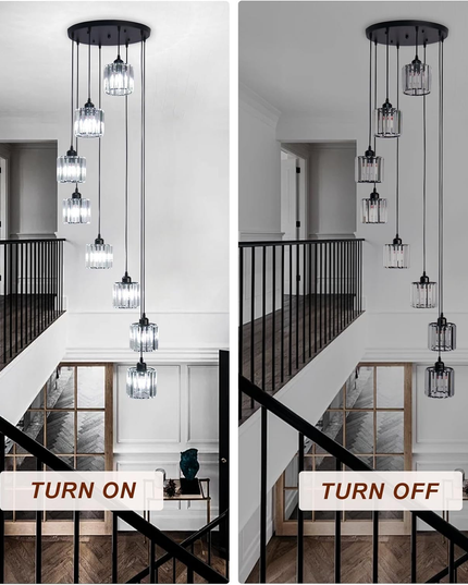 Lange spiralförmige Kristall-Pendelleuchte