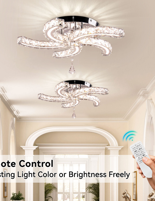 Luxury 5-Sickle Crystal Ceiling Light