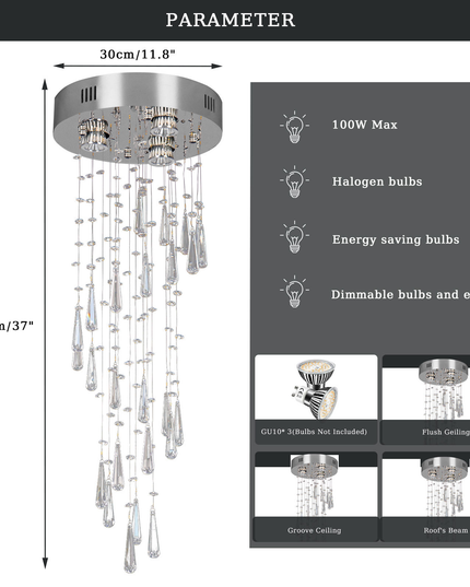 Luxury Modern LED Ceiling Light Crystal Chandelier