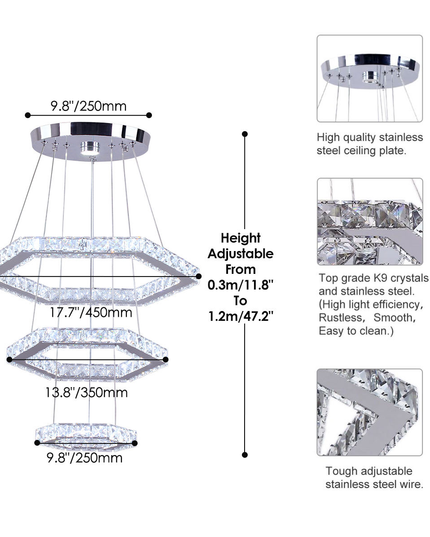 Modern Exquisite LED Crystal Chandelier Pendant Light