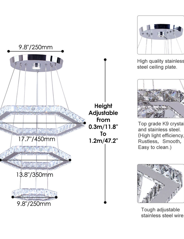Modern Exquisite LED Crystal Chandelier Pendant Light