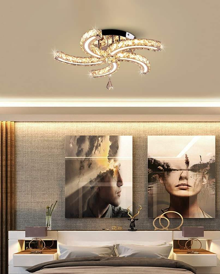 Luxury 5-Sickle Crystal Ceiling Light