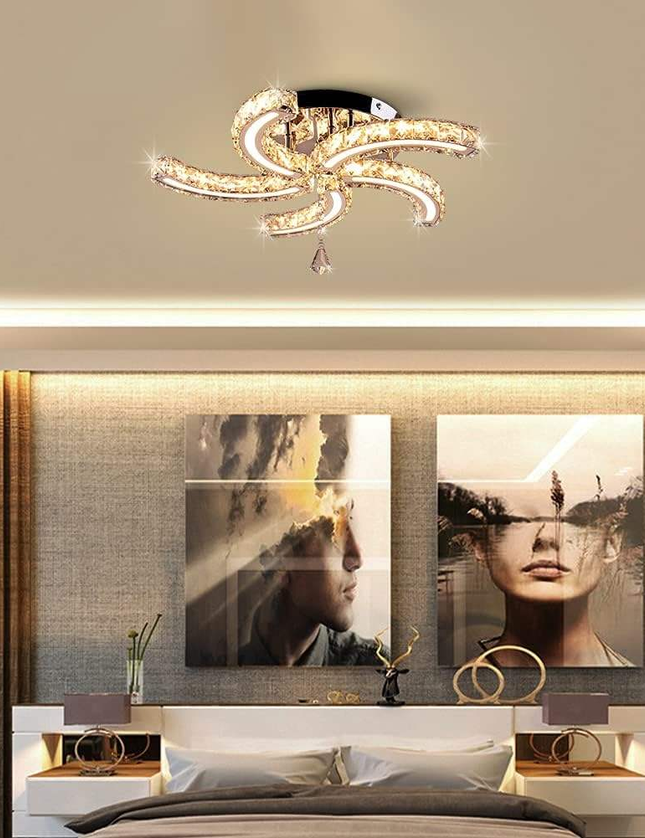 Luxury 5-Sickle Crystal Ceiling Light