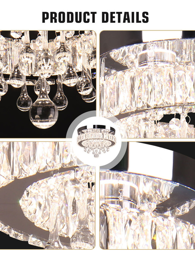 11.8'' Modern Luxury K9 Crystal LED Ceiling Lights