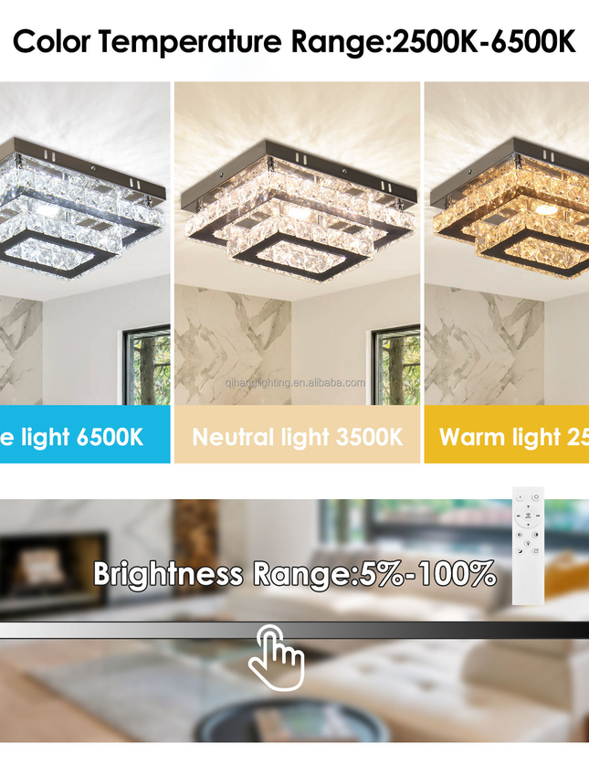 Modern 2 Layer Crystal Ceiling Lamp Lighting