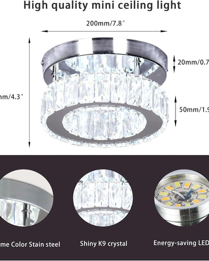 K9 Crystal Flush-Mount Ceiling Light