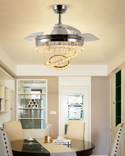 Modern LED dimmable fan light with six speed settings