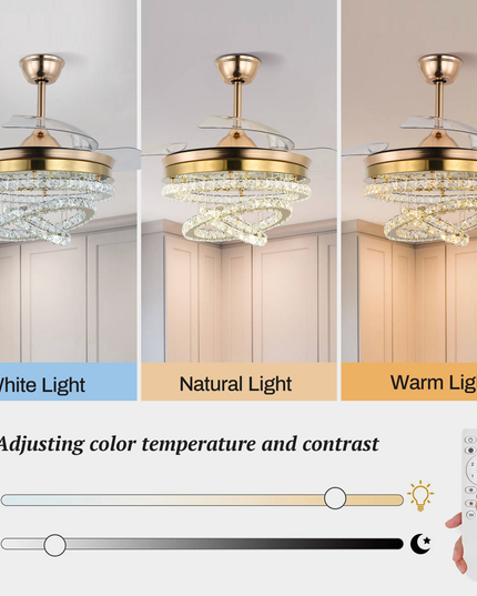 Modern LED dimmable fan light with six speed settings