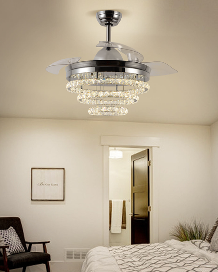 Modern LED dimmable fan light with six speed settings