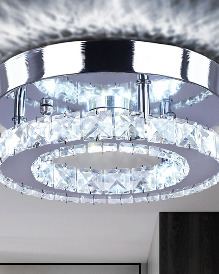 Small Round Crystal Chandelier with Switch Control