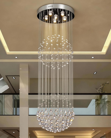 Luxury Raindrop Chandelier – 50x160cm – Flush Mount for Staircase/Foyer