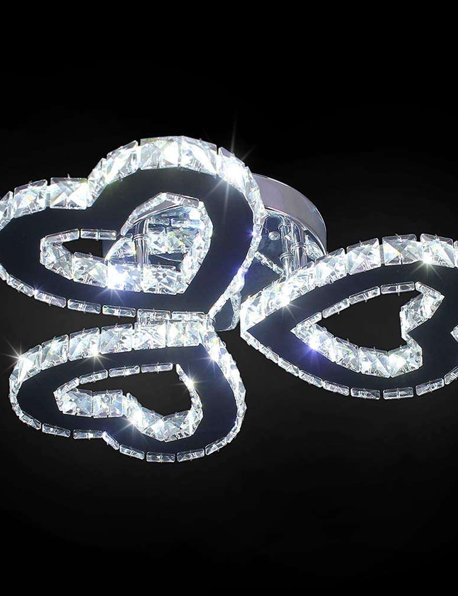 Nordic 3 Hearts Crystal Ceiling Light
