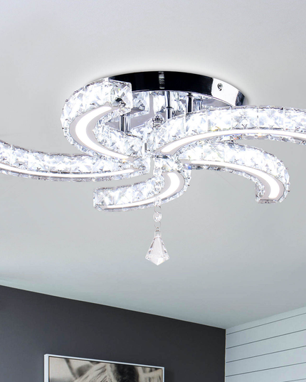 Luxury 5-Sickle Crystal Ceiling Light