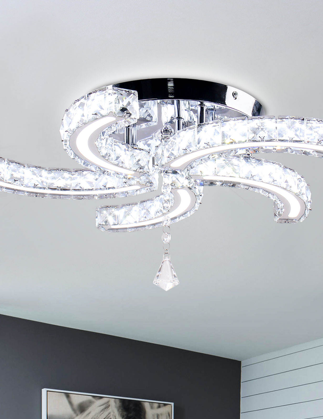 Luxury 5-Sickle Crystal Ceiling Light