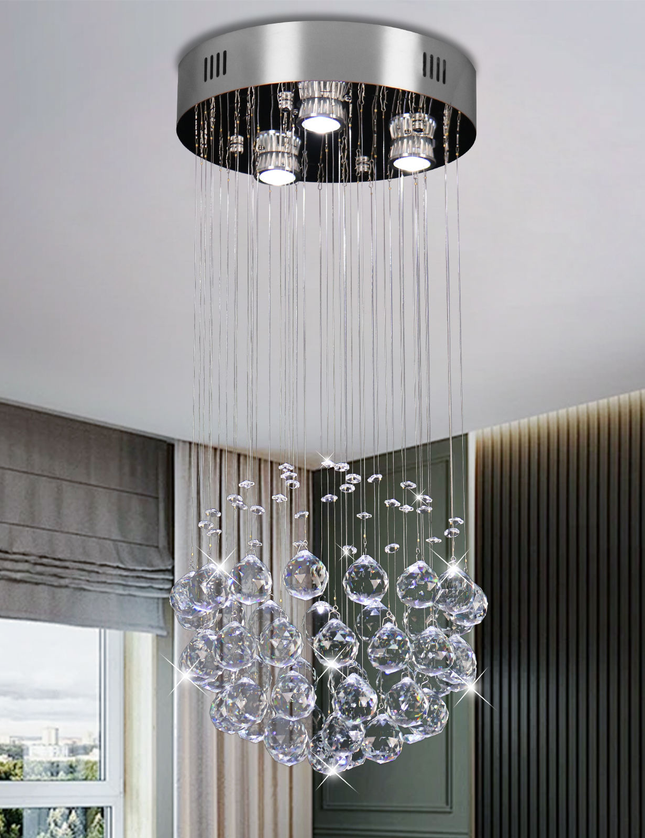 Luxury Led Round K9 Crystal Chandelier