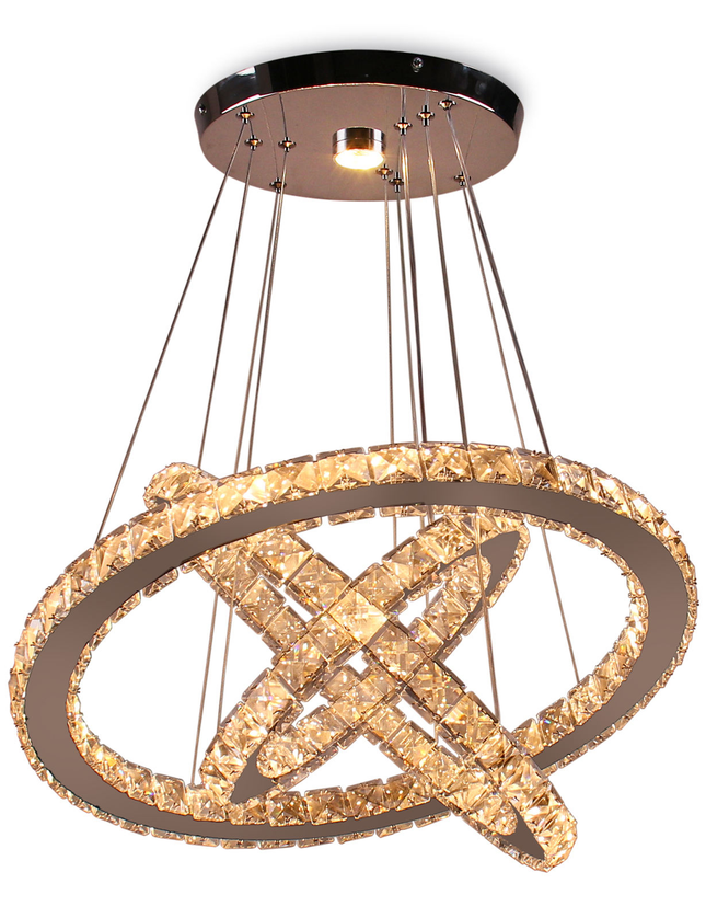 Modern 2-Circular Elegant Crystal Chandeliers