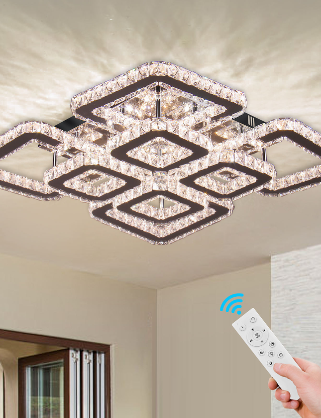 K9 Crystal LED Square Restaurant Ceiling Light