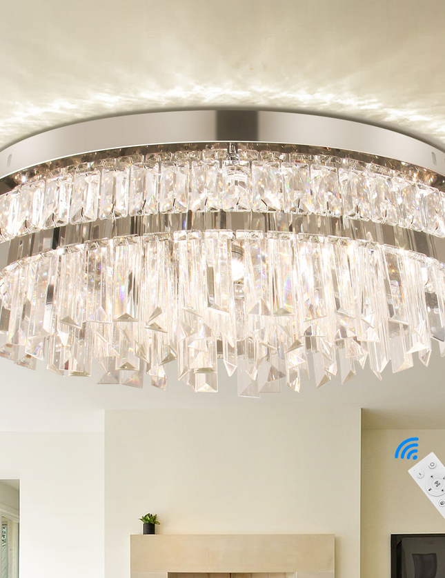 19.6'' Modern Luxury Crystal Hanging Chandelier